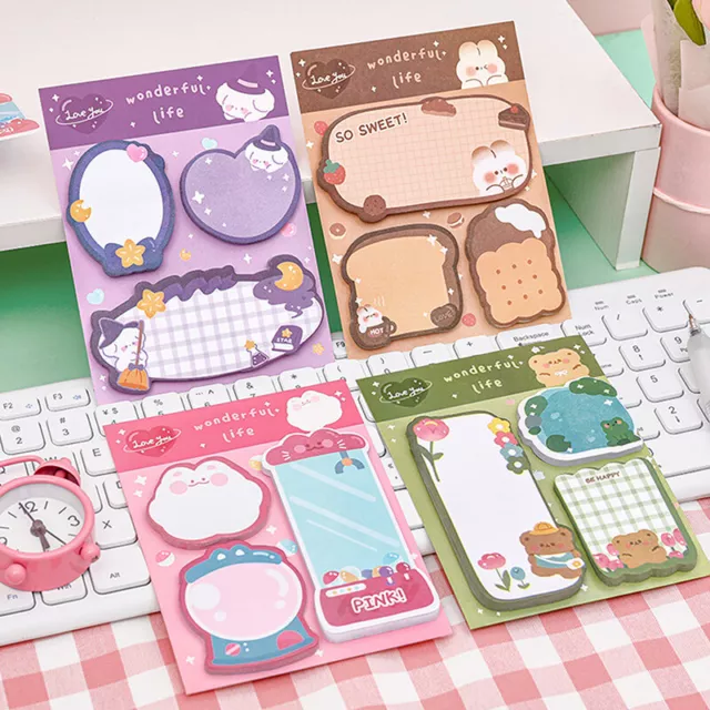 Kawaii Cartoon Strawberry Rabbit Bear Sticky Notes Memo Pad Cute Message N T ZDP