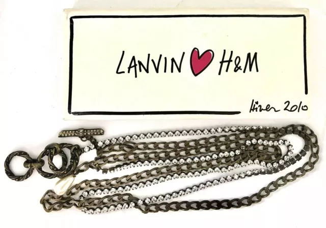 Lanvin H&M Crystal Hold Waist BELT Necklace Pearl NEW In Box huijki