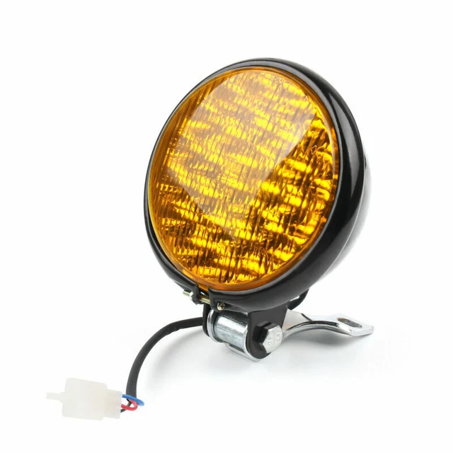 5" Moto LED Angel Eye Faro Anteriore Luce per Bobber Chopper Touring NeroY L3