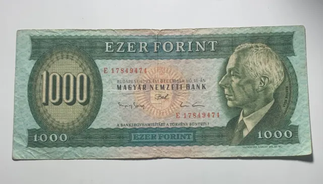 Hungary 1000 Forint 1993
