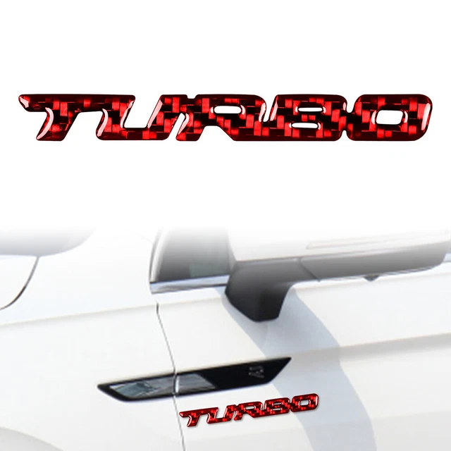 Turbo Charged Engine Fender Hood Auto Car Trunk Carbon Fiber Emblem Badge Decal