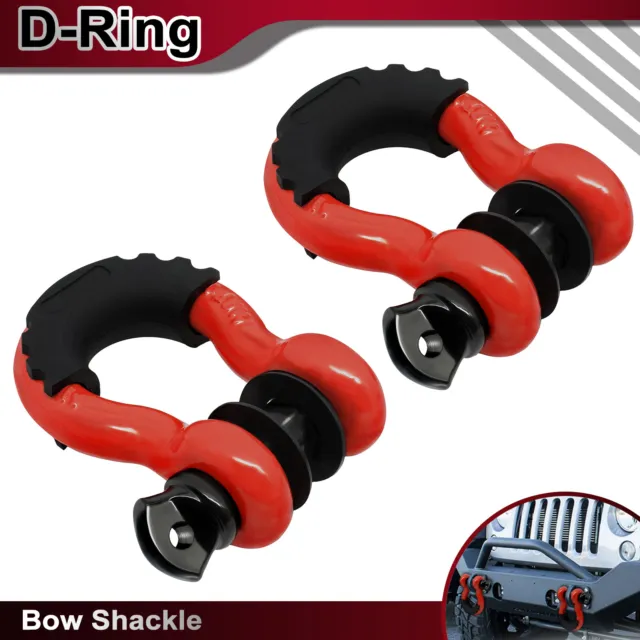 3/4" Inch D Ring Shackles 7/8" Pin Heavy Duty Towing Accessories D-Ring Hook Tow
