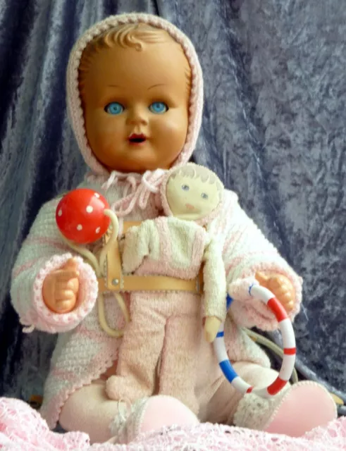 Helga - zauberhafte große Babypuppe - ca. 60 cm - ohne Marke - große Ausstattung