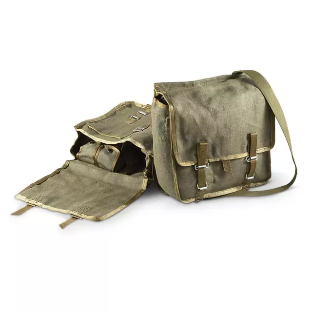 New Polish army canvas satchel bread bag carry fishing shoulder military grey