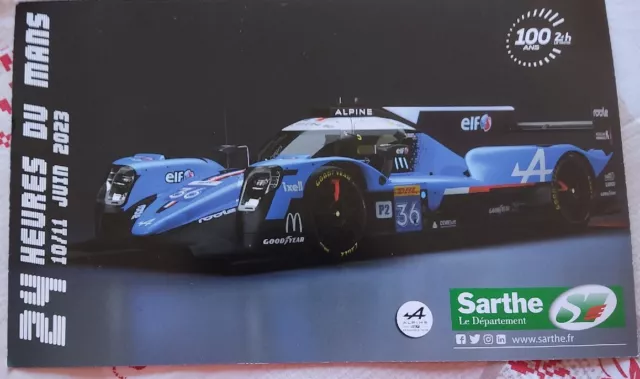 24 Heures du Mans affiche Alpine N° 36 24H DU MANS 2023 -CENTENAIRE 100 ANS