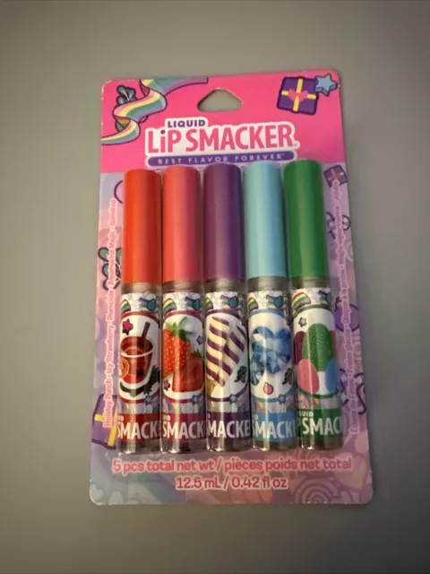 5-Pack Lip Smacker Best Holiday Christmas Assorted Flavored Lip Gloss Party Pack