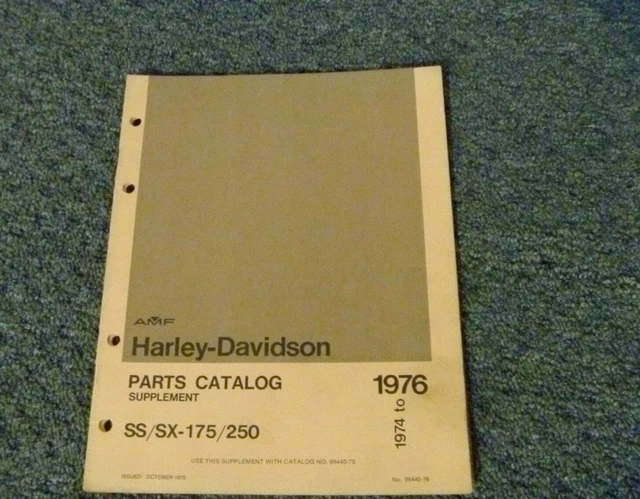 1976 Harley Aermacchi SS SX 250cc / 175cc Parts Catalog – 99440-78 AMF Reprint