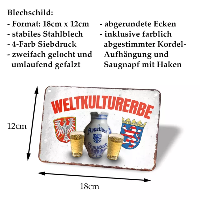 Weltkulturerbe Apfelwein Deko Schild Äppler Ebbelwoi Kneipe Frankfurter C0434 3