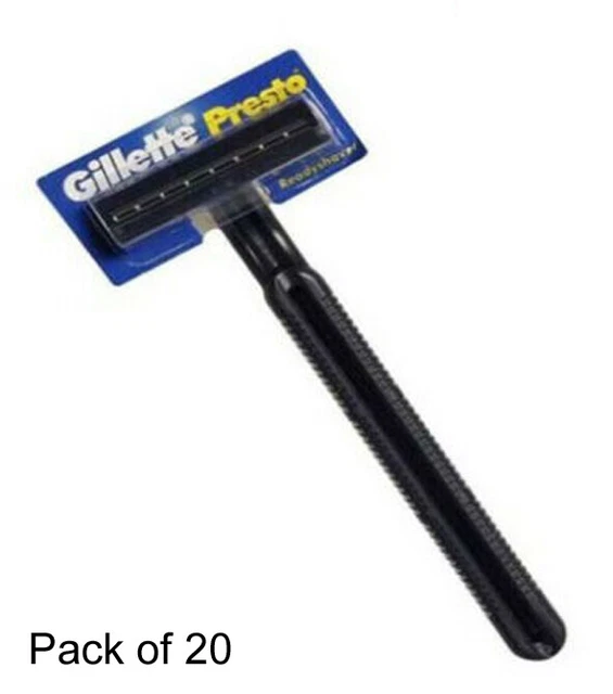 20 X GILLETTE Presto Disposable Shaving Sata Sat Twin Blades Razor Use