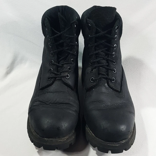 US 9 TIMBERLAND mens 6" leather lace up utility ankle boots black