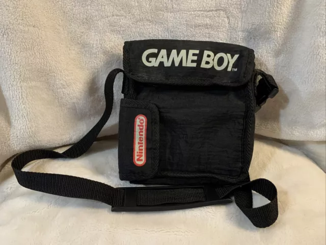 USED Nintendo Gameboy Carrying Travel Case Shoulder Bag Black Soft Official VTG