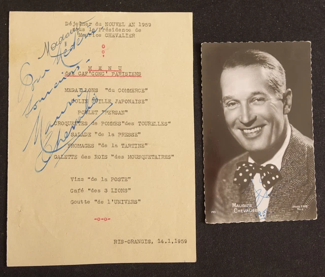 Carte Postale Signée Maurice Chevalier - Tirage Argentique Studio G.L. Manuel Frères