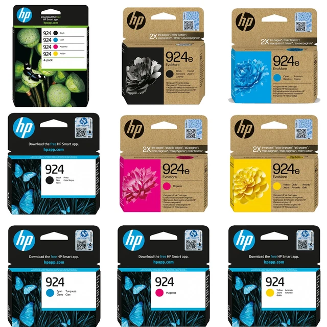 INK4U 924 inktpatronen met chip, compatibel met HP 924 voor HP OfficeJet Pro 8120 8122 8123 8125 8128 8130 8132 8133 8134 8135