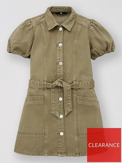 Girls Dress V by Very Khaki Denim Age 12 BNWT RRP £21. Buy £ 7