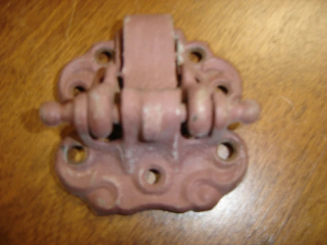 Antique Salvage Spring loaded Cast Iron Screen Door Hinge 7 screw holes    #1085