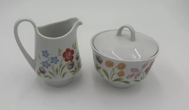 Bareuther Waldsassen Made In Bavaria Germany Creamer And Sugar With Lid