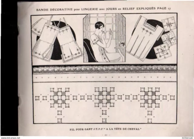 livre ancien broderies tlingeries ouvrages des dames mode fils tirés N° 1 mode