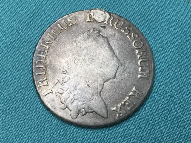 1785 Prussia German States 1 Reichsthaler Friedrich II Silver Coin Repaired