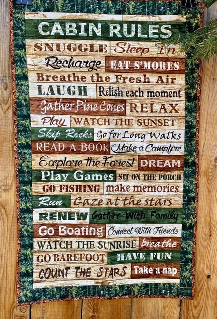 "Kit de paneles de retazos vintage: reglas de cabina de acolchado Keepsake 27"" x 44"
