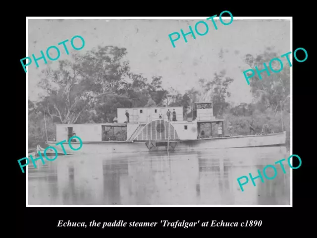 OLD 8x6 HISTORIC PHOTO OF ECHUCA VIC THE PADDLE STEAMER TRAFALGAR c1890