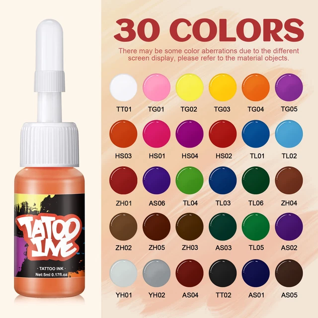 5ml Tattoo Pigment Tattoo Tinte 30 Farben Tattoo Versorgung für Tattoo-Künstler