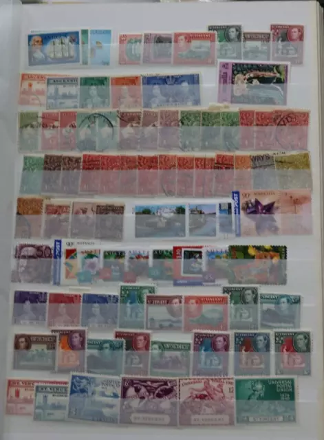 Large Qv-Qe2 Mint & Used British Commonwealth Stamp Collection On 16 Stockpages