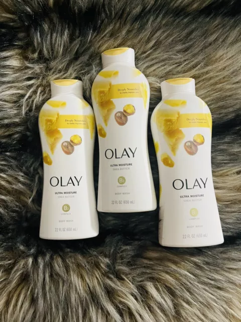 3- New Olay Ultra Moisture Plus Body Wash 23.6 oz, Made with Shea Butter