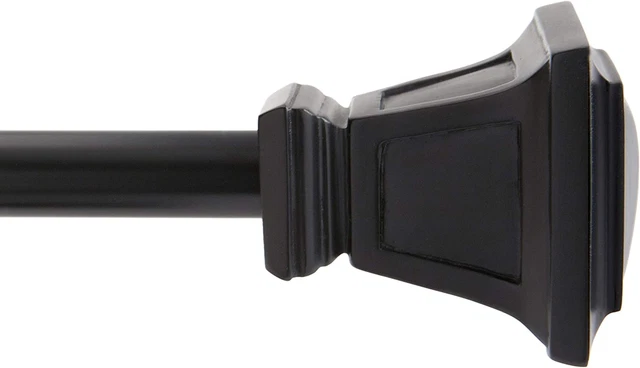 Kenney KN75796 Seville Square End Standard Decorative Window Curtain Rod, 48-86"