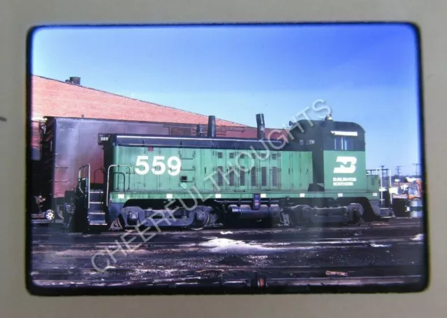 Original '81 Kodachrome Slide BN Burlington Northern 559 NW2 Kansas City   31U64