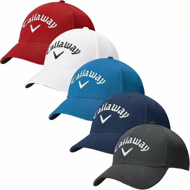 Callaway Golf Mens Side Crested Structured Adjustable Golf Cap Hat New A0Z1