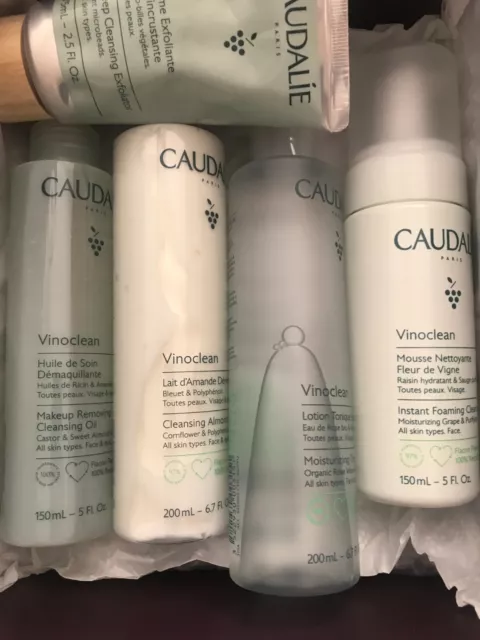 Coffret Caudalie Vinoclean Lotion Mousse Nettoyante Lait Exfoliant Huile Soin