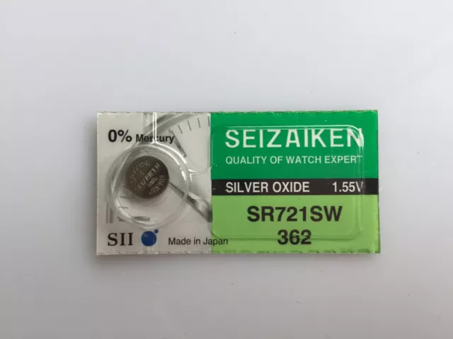 1x Seizaiken SR721SW 362 Silver Oxide Watch Battery made in Japan By Seiko