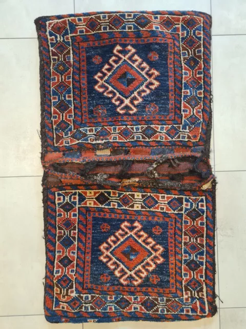 Antike Luri Lori Orient Perser Teppich Kameltasche Khorjin Satteltasche ~ 1920