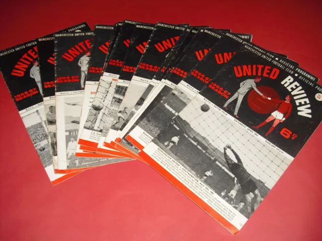 1966/67 Manchester United Home Programmes With Tokens (1967) Man Utd