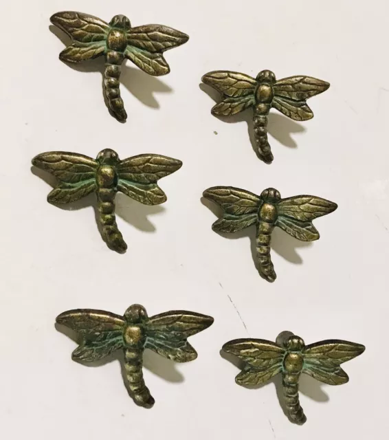 KBC Antique Brass Whimsical Dragonfly Cabinet Drawer Pull Handle Knob LOT-26 Vtg