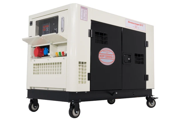 Silent Power Generatore Di Corrente Diesel 5500W 230V/400V | Avviamento Elettrico, Raffreddato Ad Aria, Serbatoio 16L, Silenzioso Per Emergenza E Cantiere - 2