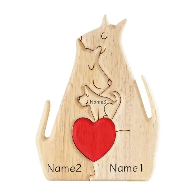 Personalized Kangaroo Family Wooden Art Puzzle Gifts for Family Wooden Jigsaw