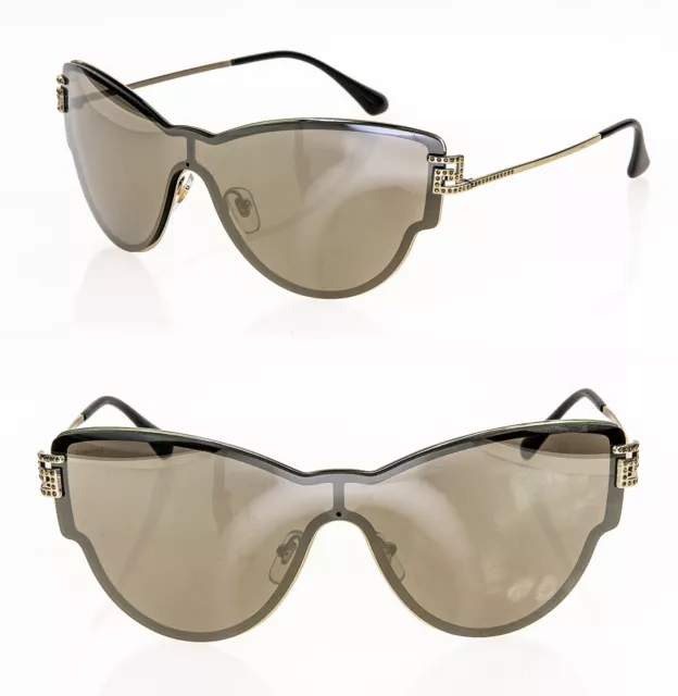 VERSACE 2172 GRECA STARS Crystal VE2172B Pale Gold Metal Mirrored Sunglasses