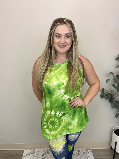 Vibrant Green Flowy Tank Top Super Soft S-3X