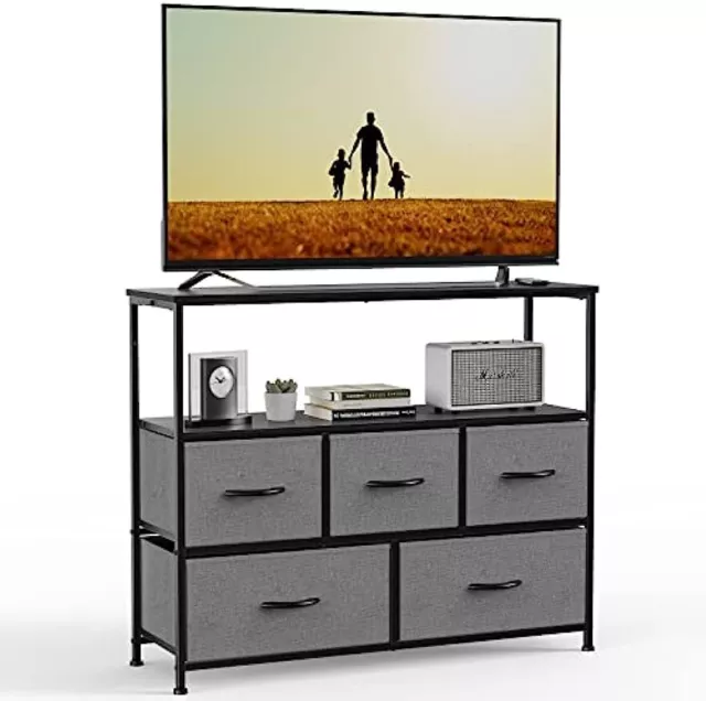 Dresser TV Stand Entertainment Center with 5 Drawers Media Console Table for TV