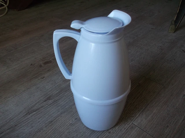 Ancien Pichet Isotherme Tupperware Vintage - Thermos Bleu Ciel, Occasion Fonctionnel, Made In France