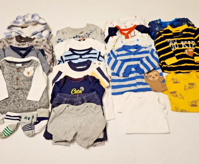 29 Piece Lot Baby Boy Fall Winter Carters Brands Clothing 0-3 & 3 Months