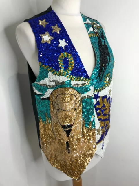 Gilet cowboy paillettes fantasy S M IN PERFETTE CONDIZIONI VINTAGE ANNI 80 '90 rodeo western gaucho