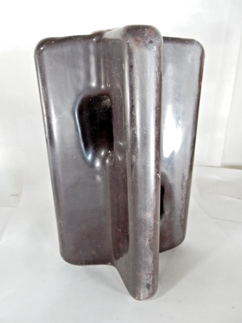 Large Vintage Brown Porcelain Electrical Insulator