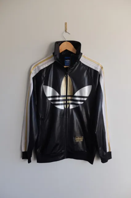 Rara tuta trifoglio Adidas Chile '62 giacca oro nero argento S 2012 look bagnato