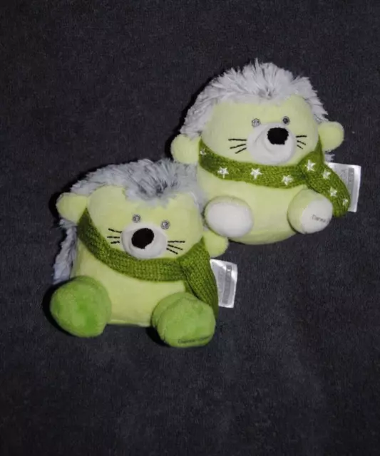 Lot 2 Peluche ADERMA  A-DERMA Doudou Hérisson Vert Petit Modèle 11 Cm