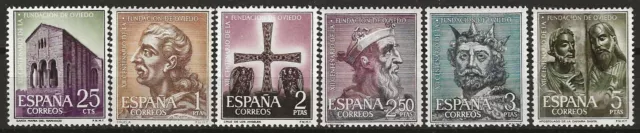 España 1961. Edifil 1394/1399. Serie Completa "Fundación De Oviedo". Mnh***