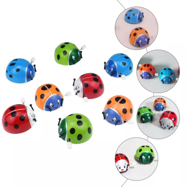 8 Pcs Clockwork Ladybug Toy Funny Wind- up Toys Kids Animal