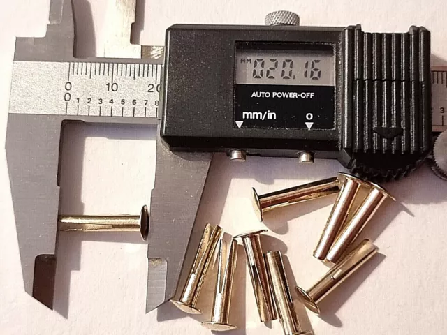 N. 9 x 3/4" rivetti biforcati acciaio delicato a gambe divise restauratori veicoli in ottone