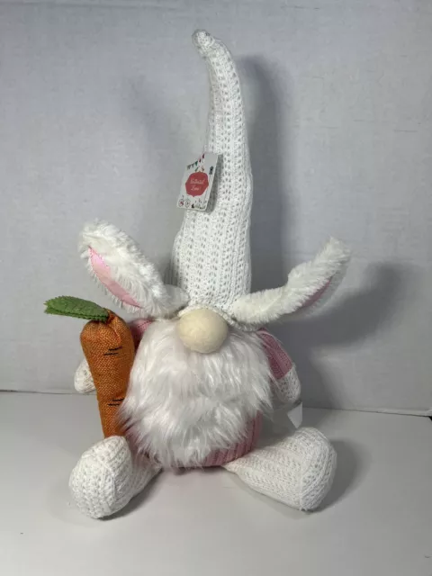 Cottontail Lane Bunny Gnome W/ Carrot Easter Decor Large 17 Inches New With Tag